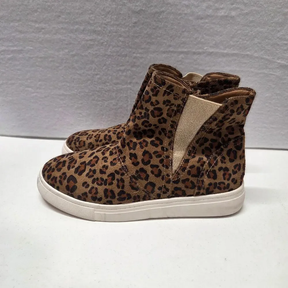 Harper Canyon Leopard Print High Top Sneaker Boots Brown Womens Size 5M NWOT